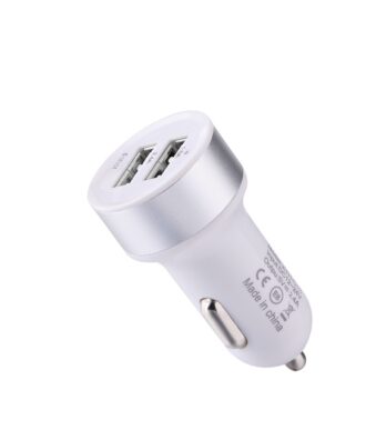 Car Charger 3A Dual USB - white